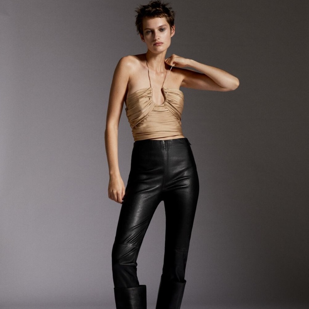 Zara Satin Effect Halter Top